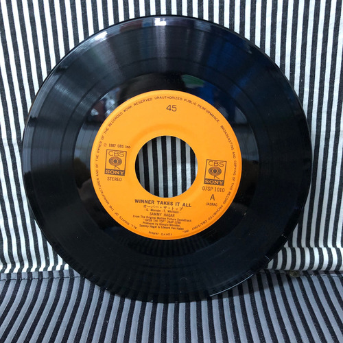 Sammy Hagar Winner Takes It All Vinil 7 Polegadas Estandar (Usado)