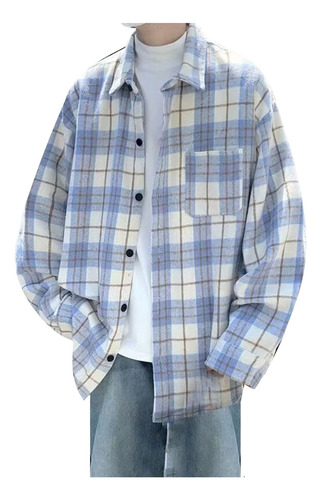 Blusa Masculina De Alta Qualidade Com Estampa Quadriculada F