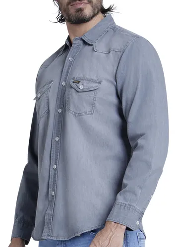 Camisa de mezclilla hombre slim fit outlet