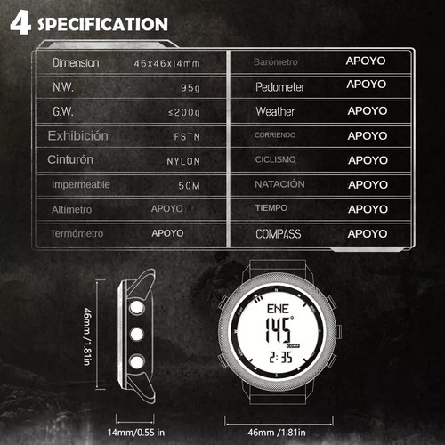 F Reloj Digital North Edge Apache46 For Hombre