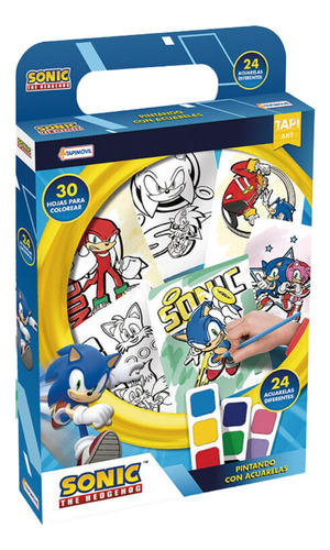 Pintando Con Acuarelas Sonic Sega Colorea  24 Colores 