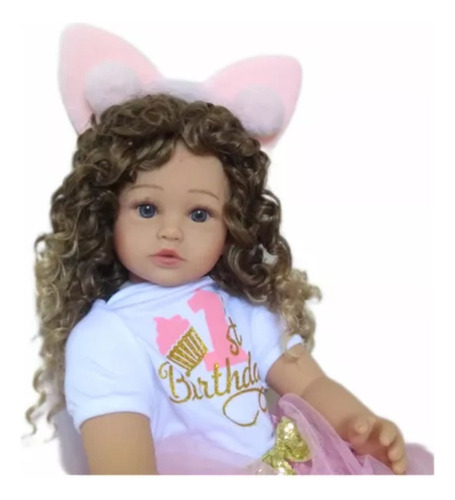 Boneca Bebê Reborn Real Princesa Aurora 1º Aniversario