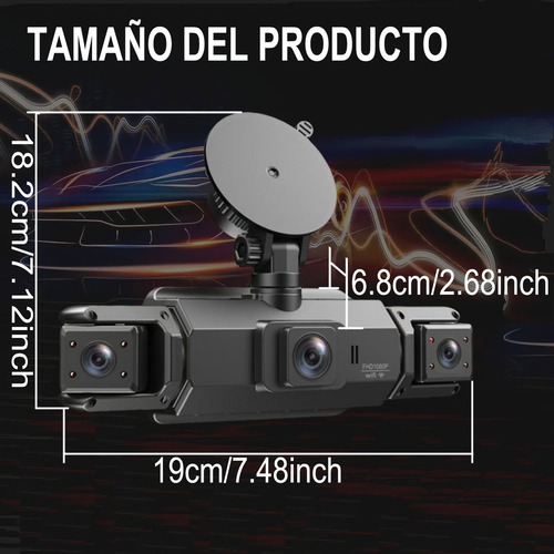 1080p Cámara Universal Para Automóvil Dash Cam 4 Cámara+64gb