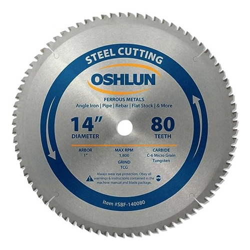Sbf-140080 14-inch 80 Tooth Tcg Saw Blade With 1-inch A...