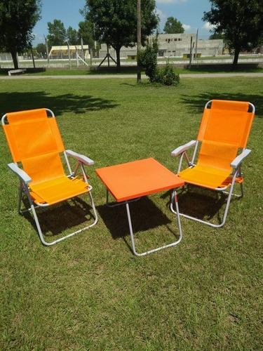Combo Sillon Alto 5 Posiciones + Mesa De Camping