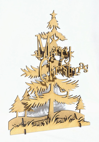 Imagen 2 de 4 de Árbol Navidad Encastre Decoración - Mdf / Fibrofacil