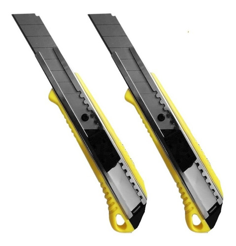 Imagen 3 de 4 de 2 Cuchillo Cartonero 18mm Corta Carton Exacto Cortante