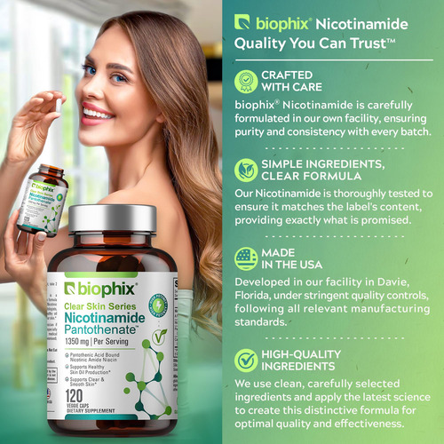Biophix B-3 Nicotinamida 1350 Mg 120 Cápsulas