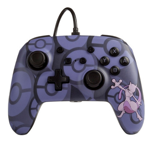 Control Alambrico Power A Mewtwo Para Switch (en D3 Gamers) Color Azul