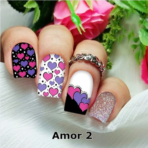 Peliculas/adesivos Unhas Kiwi Fundo Branco Fu5