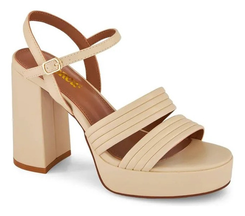 Sandalia Plataforma Andrea Mujer Hueso 3330166