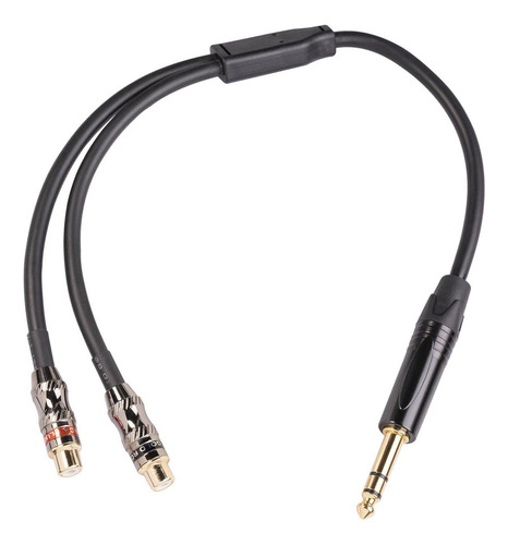 6,35 Mm A 2 Rca Y Splitter Cable De Audio Chapado En Oro