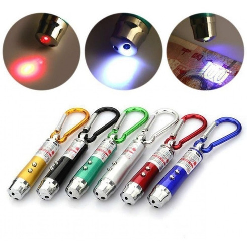 Láser Llavero 3 En 1 Lase+luz Led+uv Detectar Billetes Fals