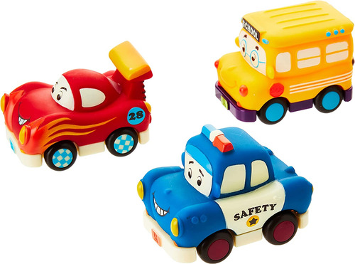 Set De Minivehiculos De Juguete, Estilo De Dibujos Animados.