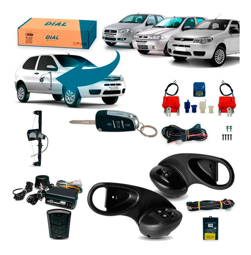 Kit Vidro Elétrico Fiat Strada 2011 Trava Alarme Canivete