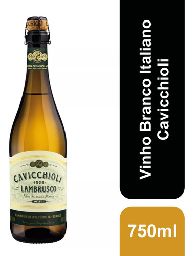 Vinho Branco Italiano Lambrusco 750ml Cavicchioli