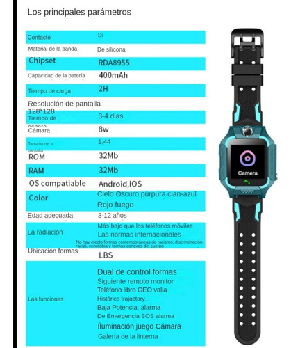 Reloj Inteligente Smartwatch For Niños, Gps, Llamadas, Cáma