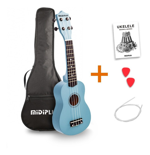 Imagen 1 de 10 de Ukelele Soprano Midiplus Madera Varios Colores + Funda