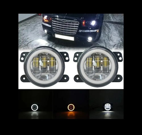 Faros Niebla Led Cromo Lupa Aro Angel Durango 2011 Al 2013