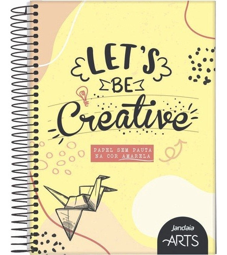 Caderno Let`s Be Creative Colorido Jandaia Sem Pauta 80 F Cor Amarelo