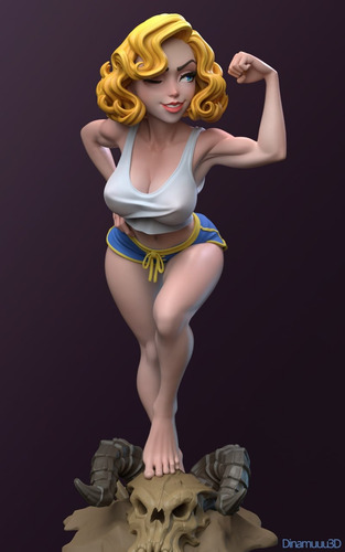 Vault Girl Fallout - Em Resina Pintada No Aerógrafo Pro