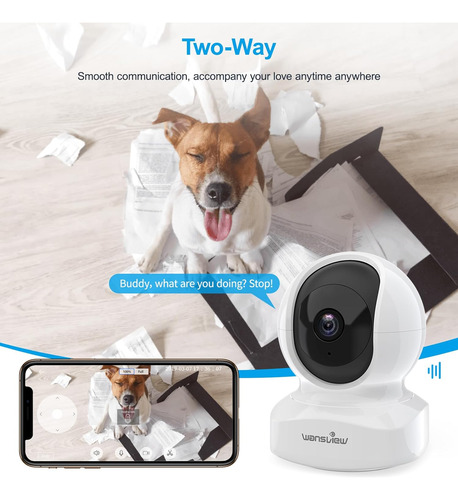 Cámara De Seguridad Ip Wansview, 2k, Wi-fi 2.4ghz, Blanco