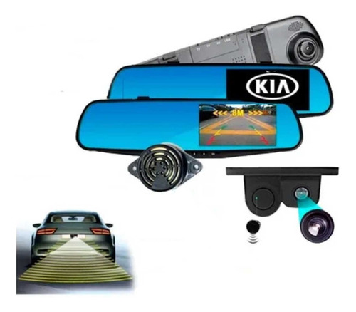 Espejo Retrovisor Dvr Sensor Y Camara De Reversa Logo Kia