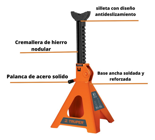 Caballete 6 Toneladas / 2 Piezas, Para Camión, Auto - Truper