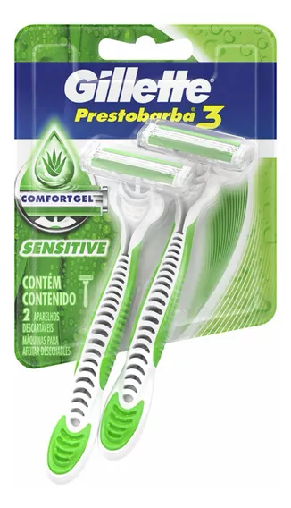 Máquina De Afeitar Gillette Prestobarba Sensitive 2 U Verde