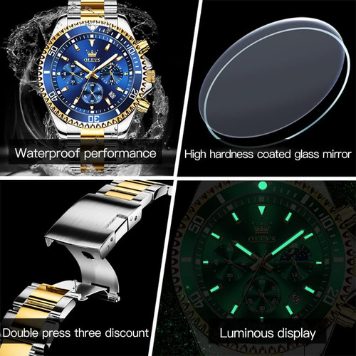 Olevs Reloj Hombres Relojes De Lujo Para Hombres Reloj Azul