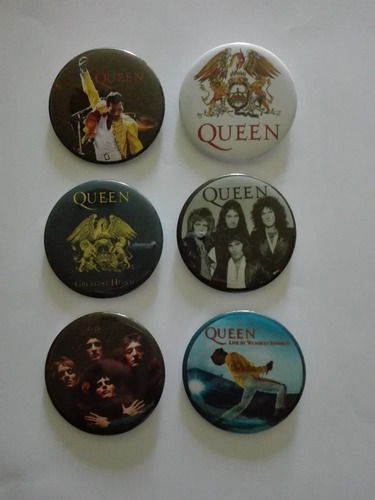 6 Pines Prendedores Queen Freddie Mercury Rock Internacional