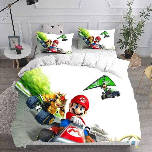 Funda De Edredón For Cama Individual Mario Luigi Bowser