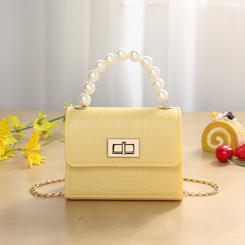 Bolso Bandolera Crocodile Jelly Bag Pearl Para Mujer