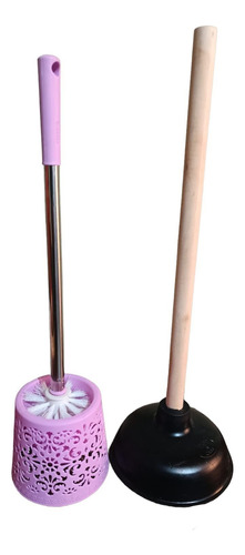 Destapador De Inodoro Wc + Cepillo Limpiador Inodoro