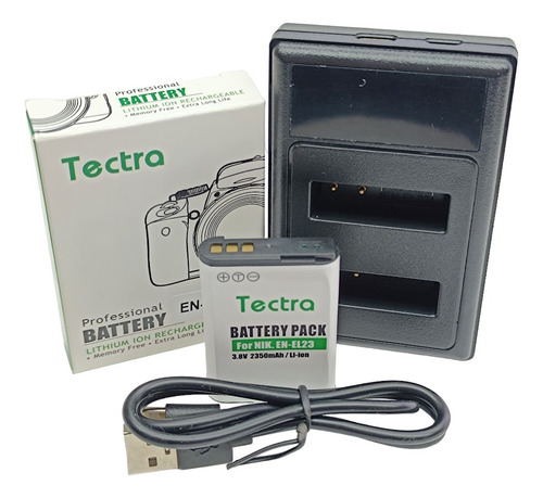 Carregador + Bateria En-el23 Pra Nikon P900 P600 P610 S810c Cor Preto