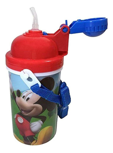 Mm Mickey Mouse Botella De Agua 12oz Tapa Emergente Y Corre.