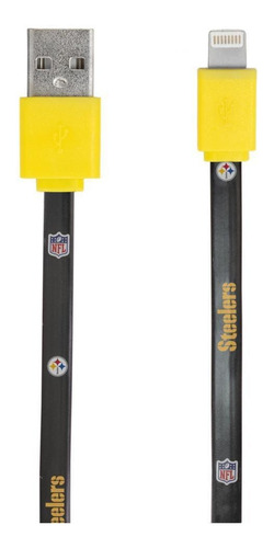 Cable Para iPhone Pittsburgh Steelers Lightning Pw Pit Ip Color Negro