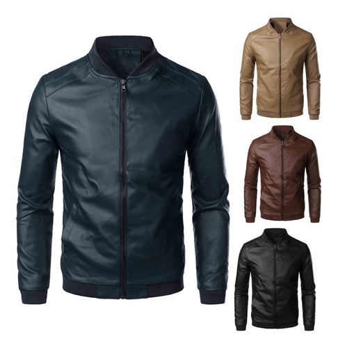 Chaqueta De Cuero A La Moda Para Hombres [u]