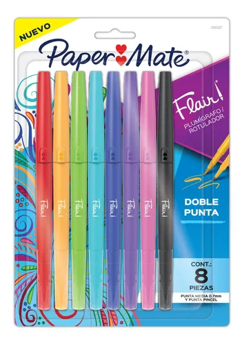 Set 8 Marcadores Flair Doble Punta Paper Mate Surtidos