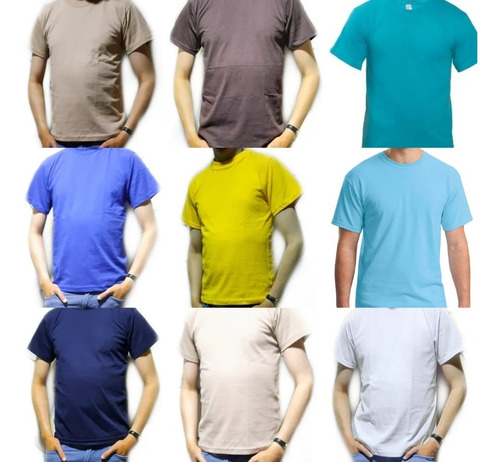 Camisetas Cuello Redondo Variedad Color En Algodón 180 Grs.