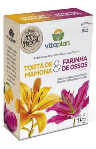 Torta De Mamona + Farinha De Ossos Para Planta Vitaplan 1kg 
