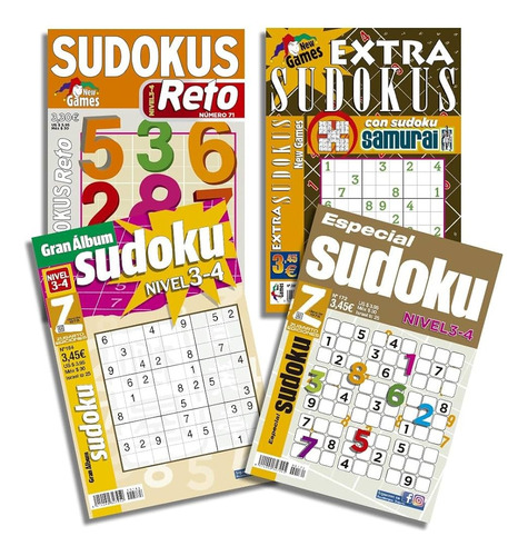 Sudoku Pasatiempo Lote De 3 Unidades Mas De 300 Sudoku