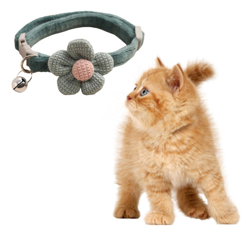2 Collar De Gato Con Dije De Campana Compatible Con El Verde
