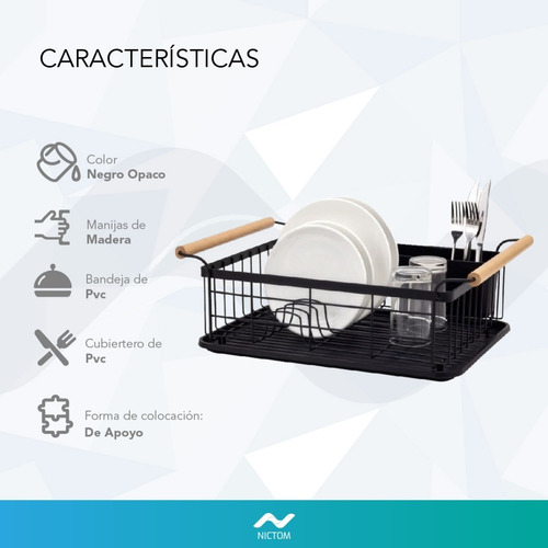 Secaplatos Nictom Ep01 Cubiertero Bandeja Escurridora Ah