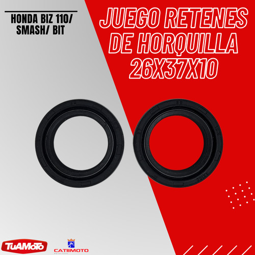 Juego Retenes De Horquilla Honda Biz110/smash/bit 26x37x10.5