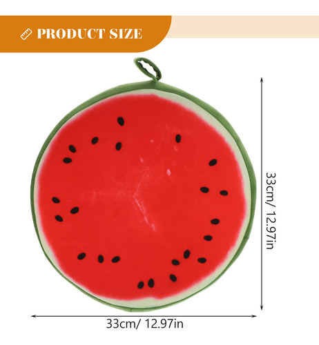 Cojín De Felpa 3d Con Forma De Sandía, Fruta, Sandía, 33 Cm,