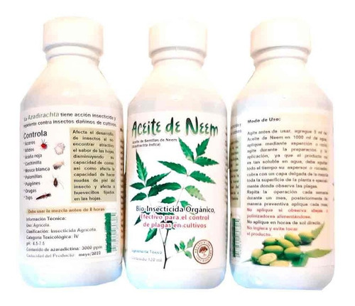 Aceite De Neem Puro 500 Ml Controlador De Plagas