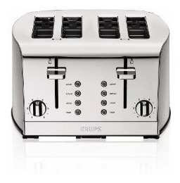 Krups Kh734d Desayuno Set 4-slice Toaster Con Cepillado Y Cr