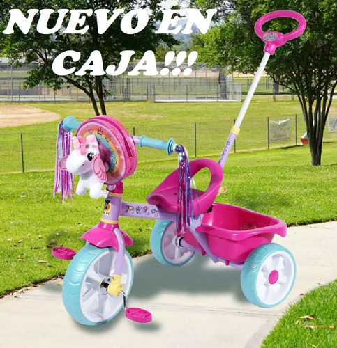 Triciclo Unicornio Con Bastón Apache Trixie De Luxe En Caja