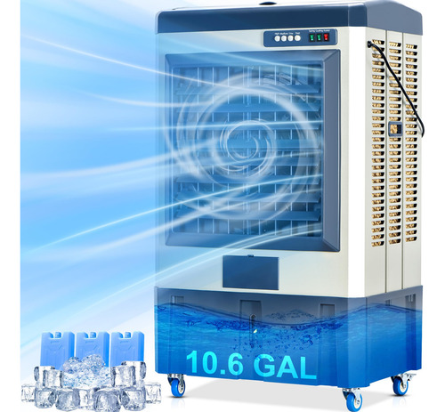 Enfriador De Aire Evaporativo Con Llenado Automático Y Oscil Azul
